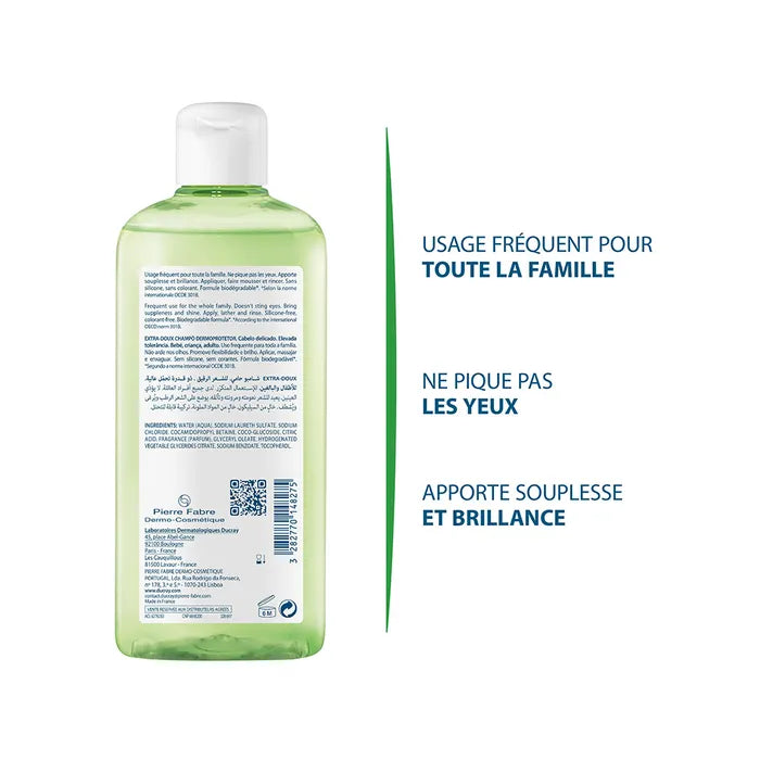 Gentle Ducray shampoo for sensitive scalps and all hair types.