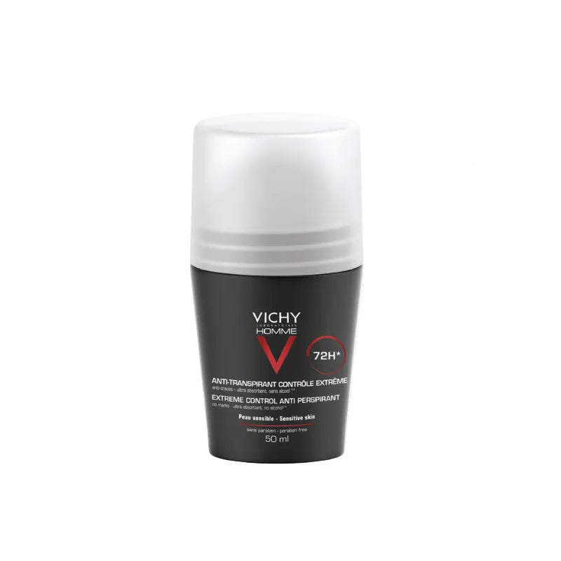 Vichy anti-perspirant roll-on on a white background