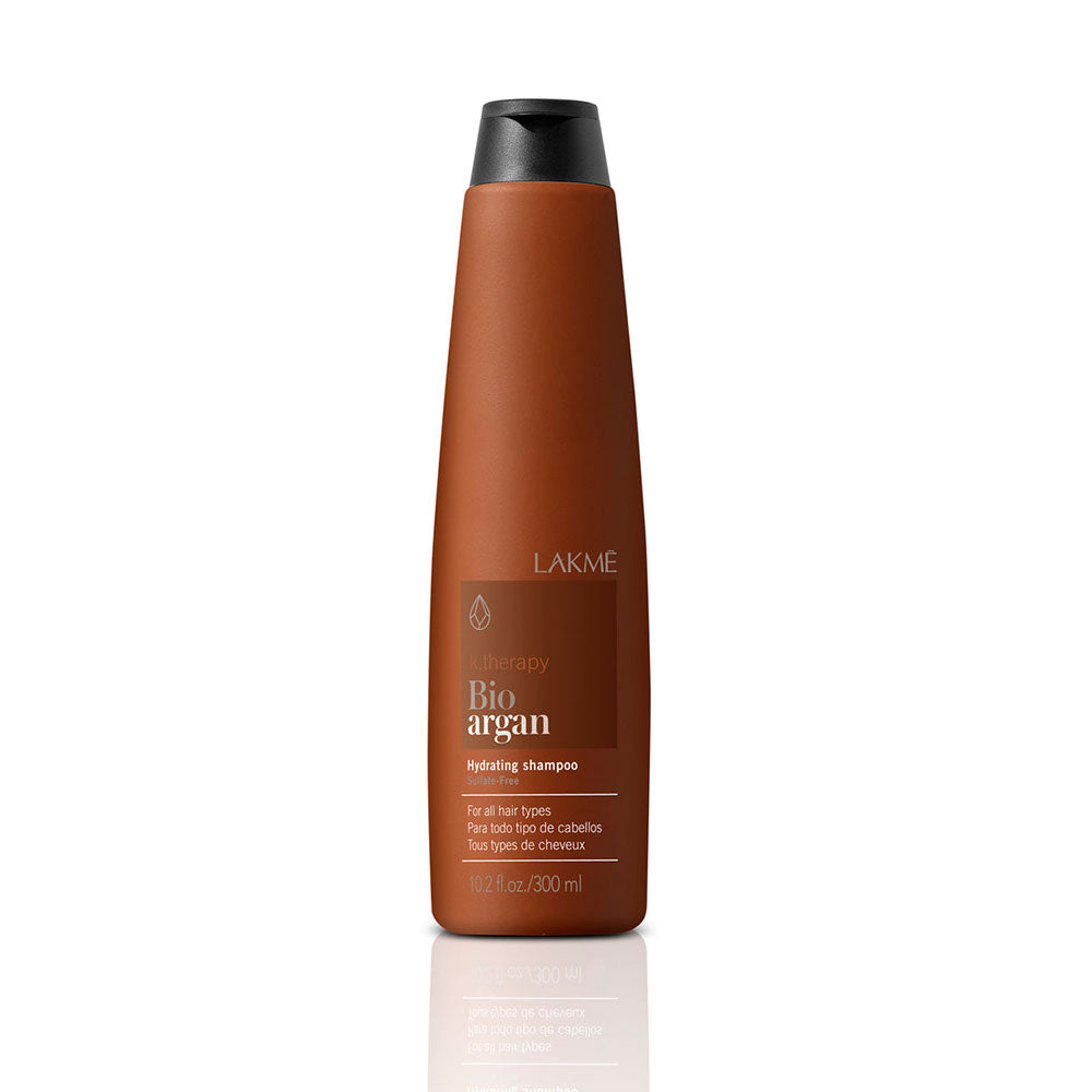 Lakme Bio Argan shampoo bottle on a white background