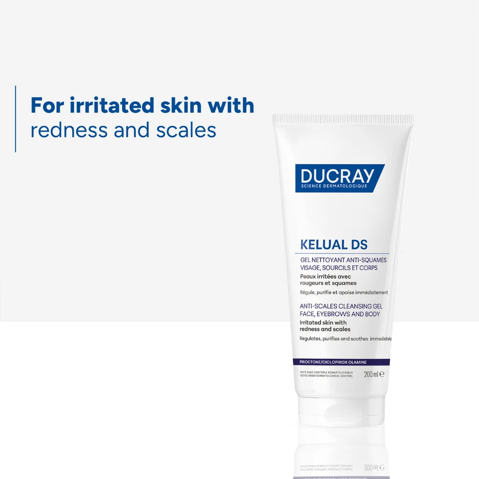 Ducray Kelual DS Anti-Scales Cleansing Gel 200ml for irritated flaky skin