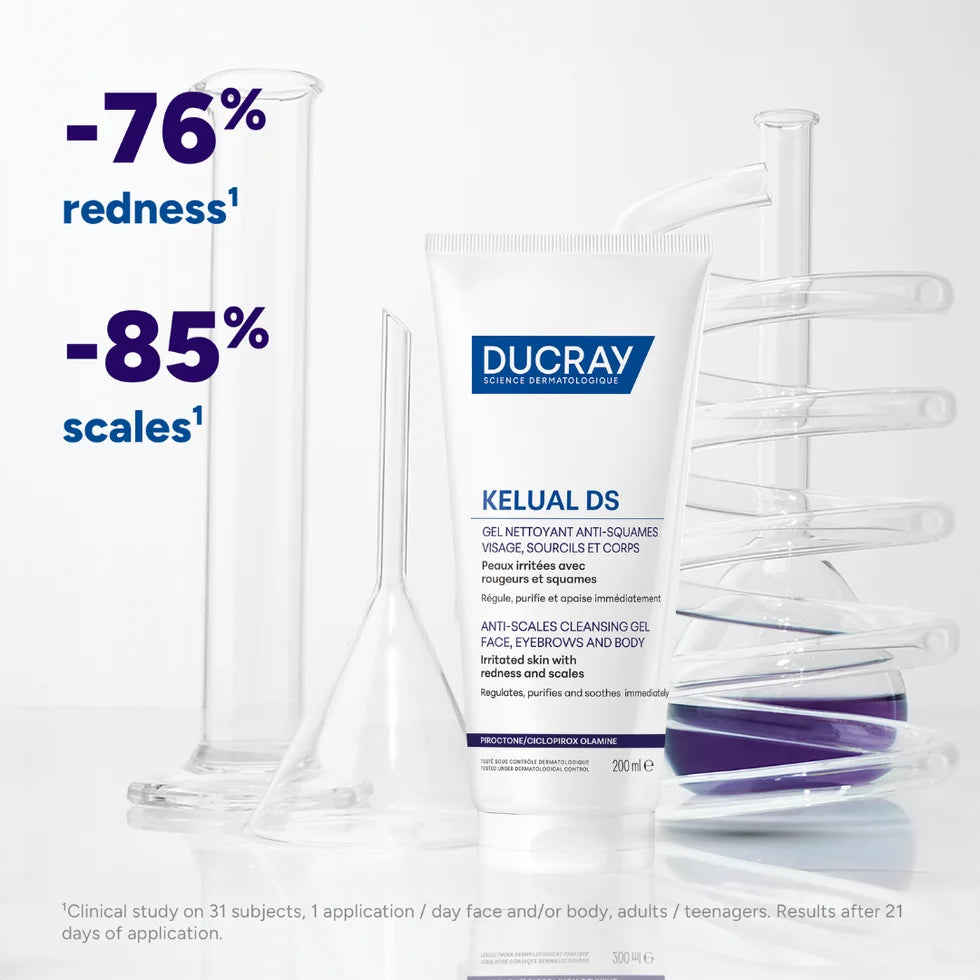 Ducray Kelual DS Anti-Scales Cleansing Gel 200ml for irritated flaky skin