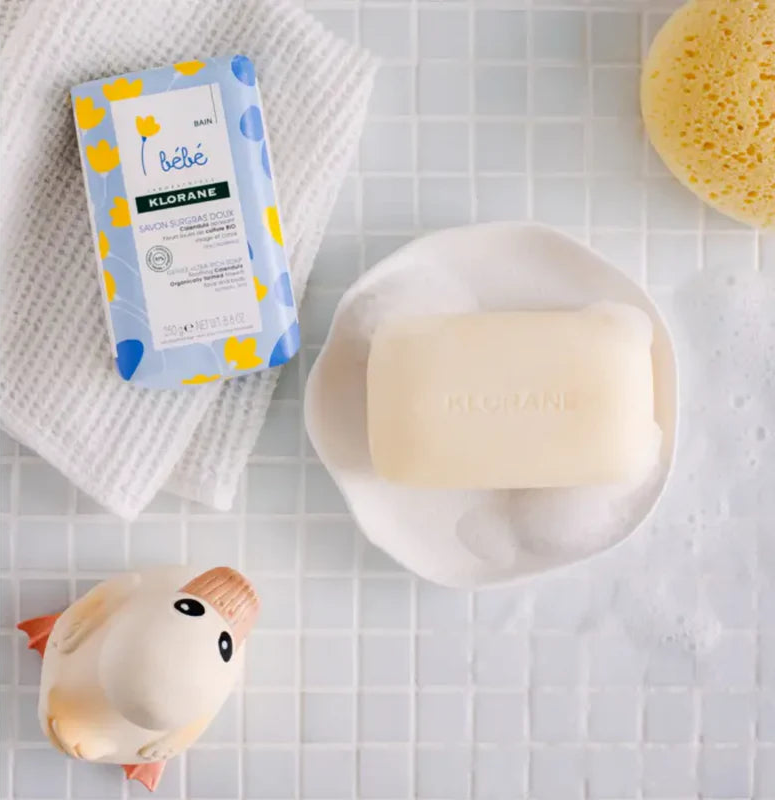 Klorane Baby Gentle Superfatted Soap available at The Distriqt Lebanon for daily baby skincare