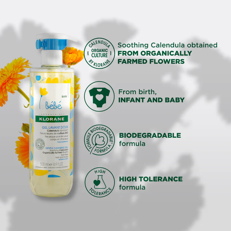 Klorane Baby calendula cleansing gel and organic change cream at The Distriqt Lebanon