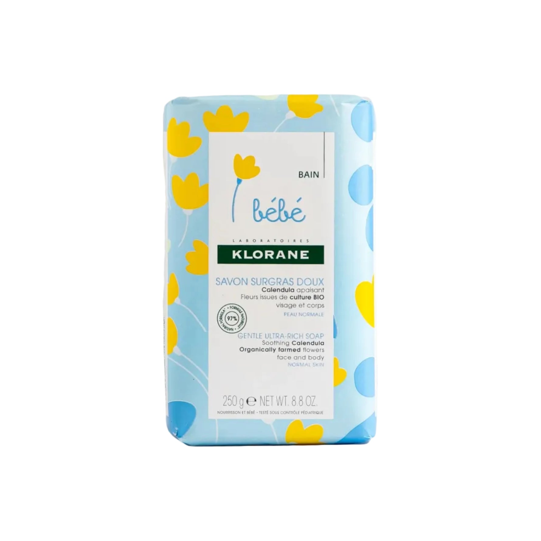 Klorane Baby Gentle Superfatted Soap available at The Distriqt Lebanon for daily baby skincare