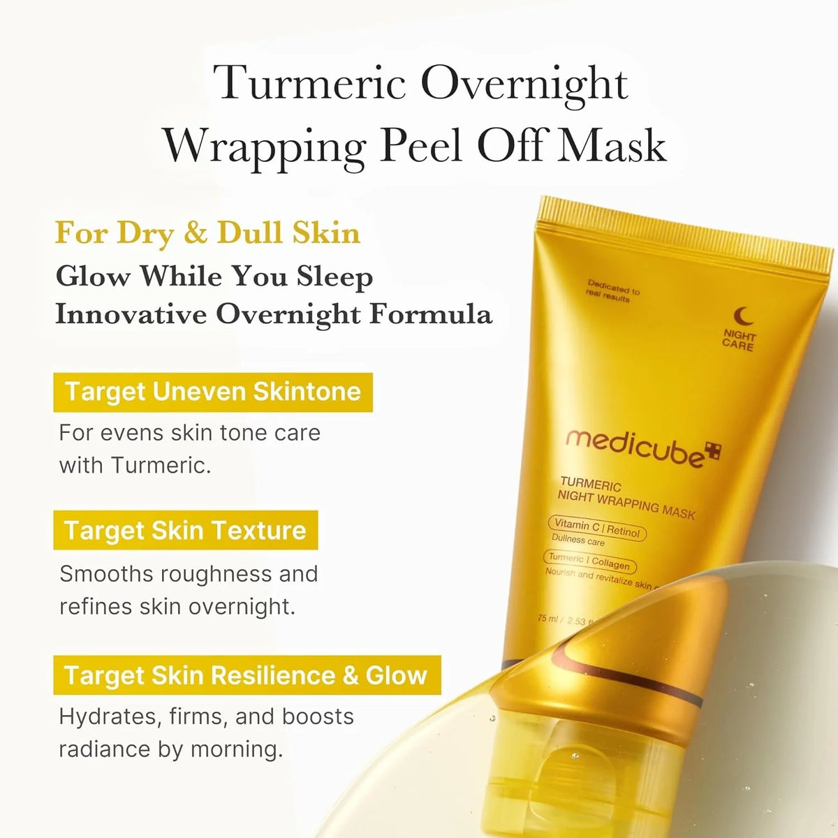 Medicube Kojic Acid Turmeric Overnight Wrapping Mask for pigmentation care