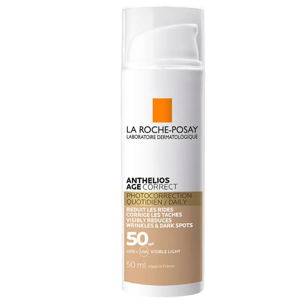 La Roche-Posay Anthelios Age Correct Tinted SPF50 available at The DistriQt
