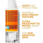La Roche-Posay SPF50+ water-resistant body sunscreen spray with no white marks