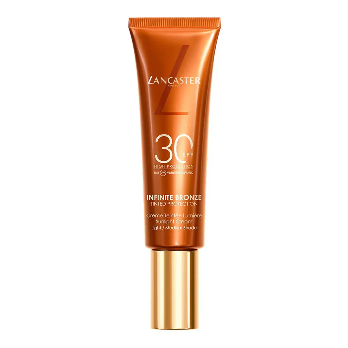 Lancaster sunscreen tube on a white background