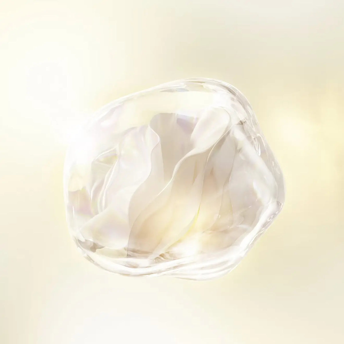 Clear plastic bag on a light beige background