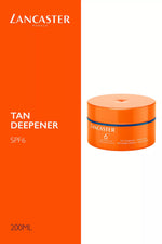 Lancaster Tan Deepener SPF6 200ML on an orange background