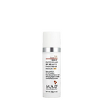 Skincare bottle with 'MAD' branding on a white background