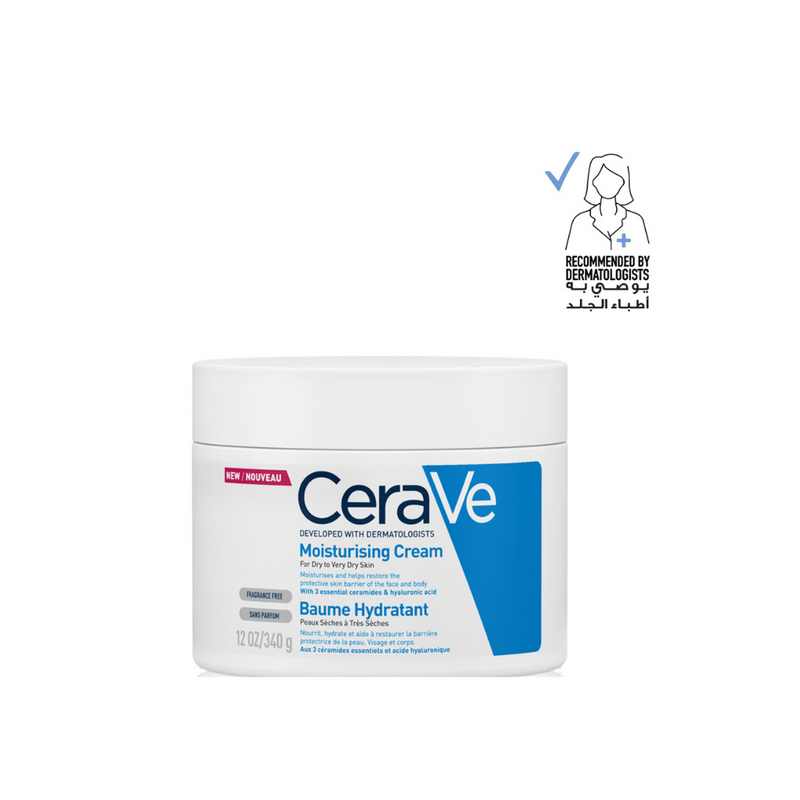 CeraVe moisturizing cream jar on a white background