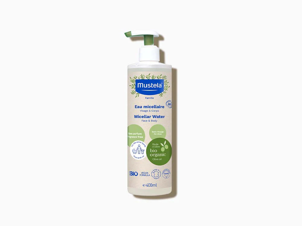 Mustela Certified Organic No-Rinse Micellar Water for babies and sensitive skin.
