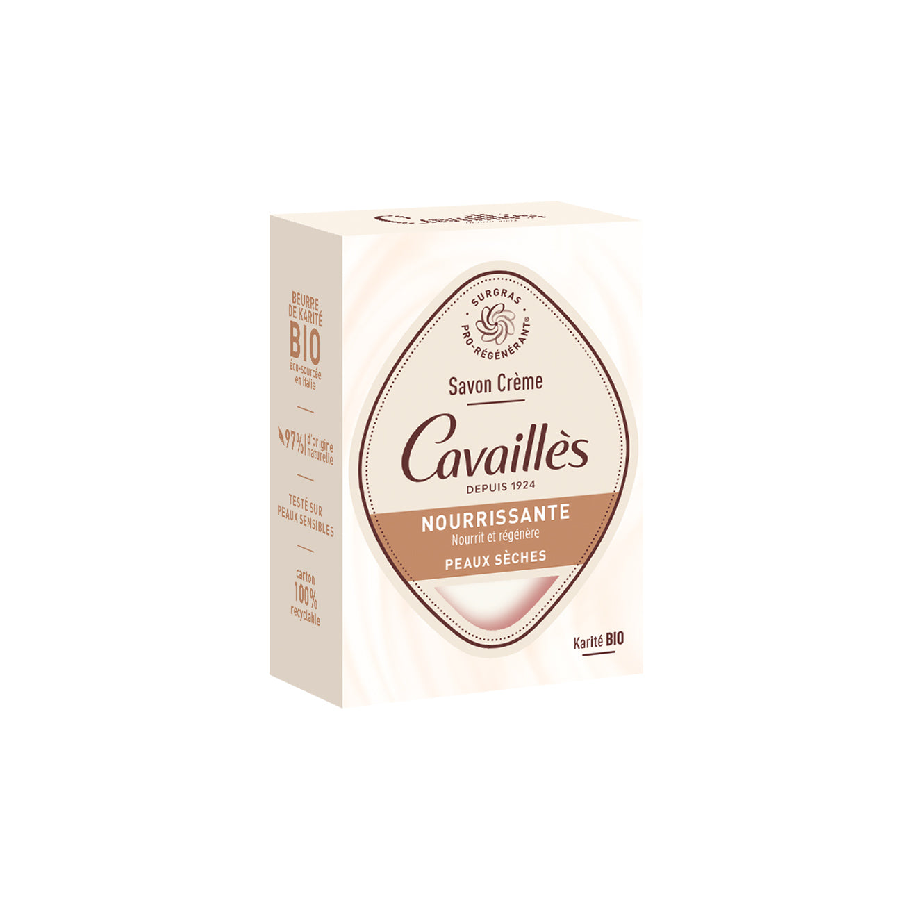 Cavailles soap cream packaging on a white background