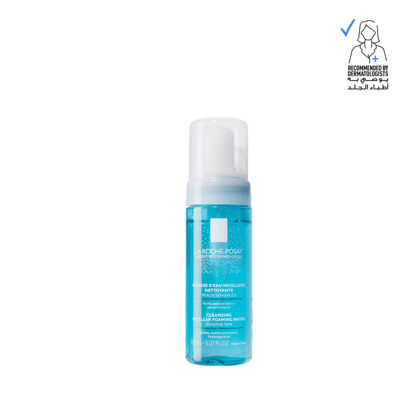 La Roche-Posay cleansing foam bottle on a white background