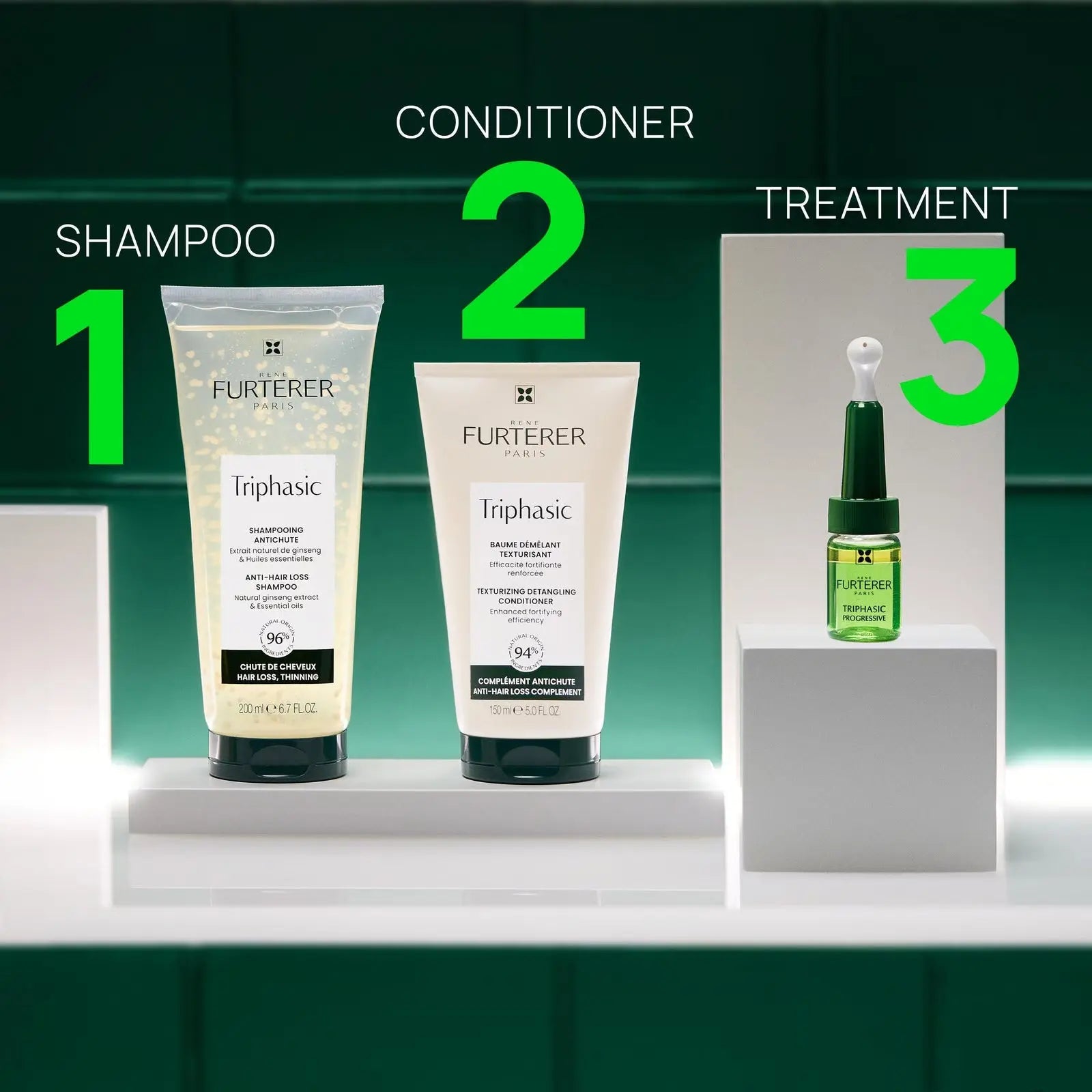 René Furterer Triphasic serum for temporary and progressive hair thinning.