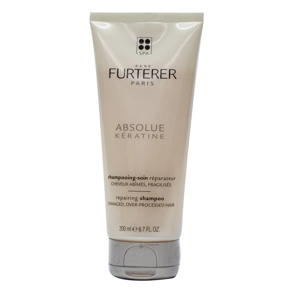 René Furterer restorative shampoo that helps strengthen damaged hair fibers.