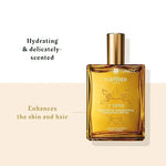 Nourishing hair and body oil with a fast-absorbing satin finish.