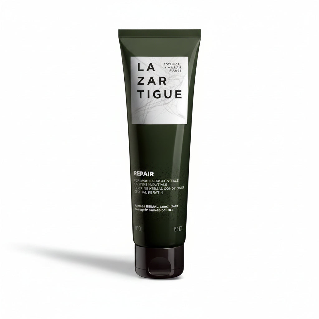Tube of Lazartigue hair care product on a white background