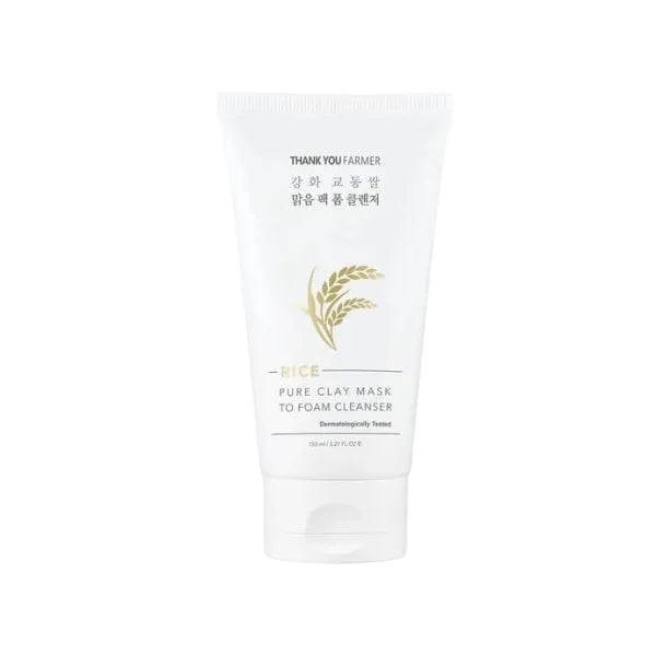 Rice Pure Clay Mask to Foam Cleanser