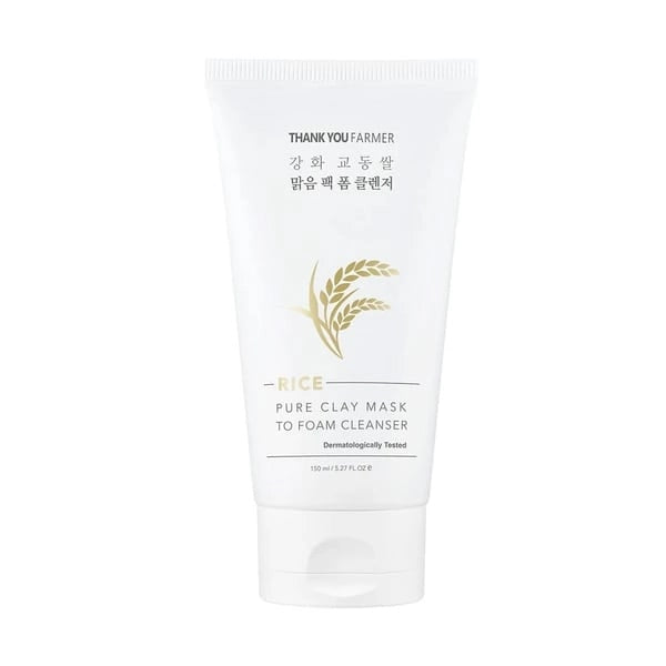 Rice Pure Clay Mask to Foam Cleanser