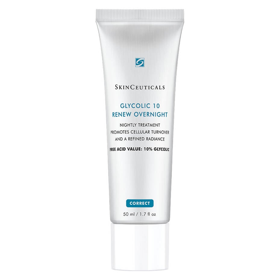 Skinceuticals Glycolic 10 Renew Overnight skincare tube on a white background