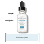 SkinCeuticals Hydrating B5 serum bottle with labeled ingredients on a white background