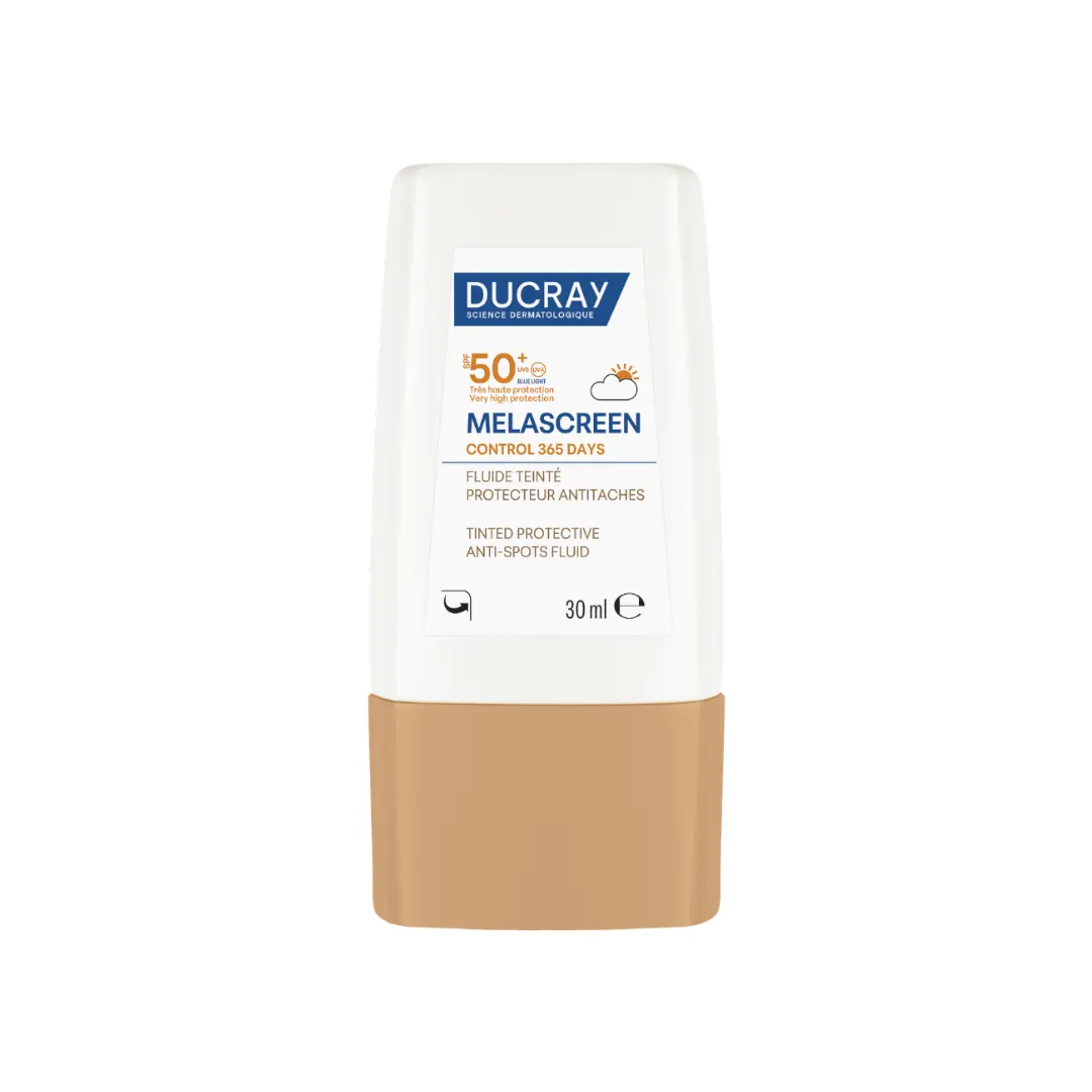 Tinted SPF50+ sunscreen from Ducray for dark spots and uneven skin tone