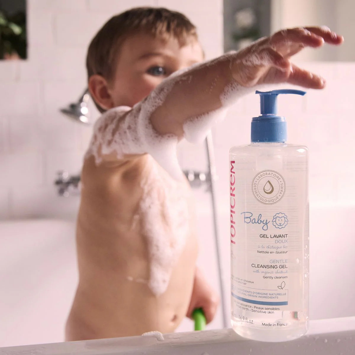 Topicrem Gentle Cleansing Gel Baby 500ml for delicate skin and hair.
