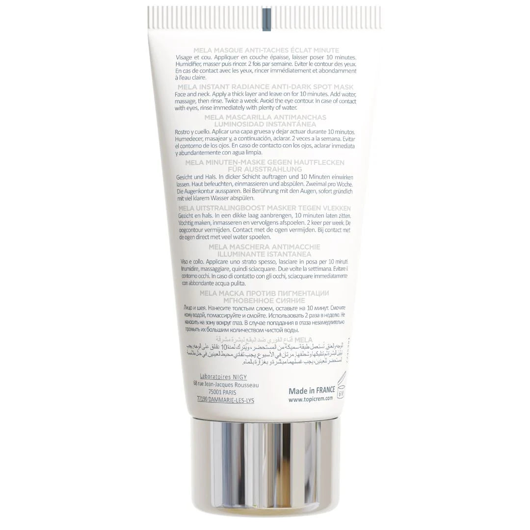 Topicrem radiance mask with niacinamide and gentle exfoliating acids.