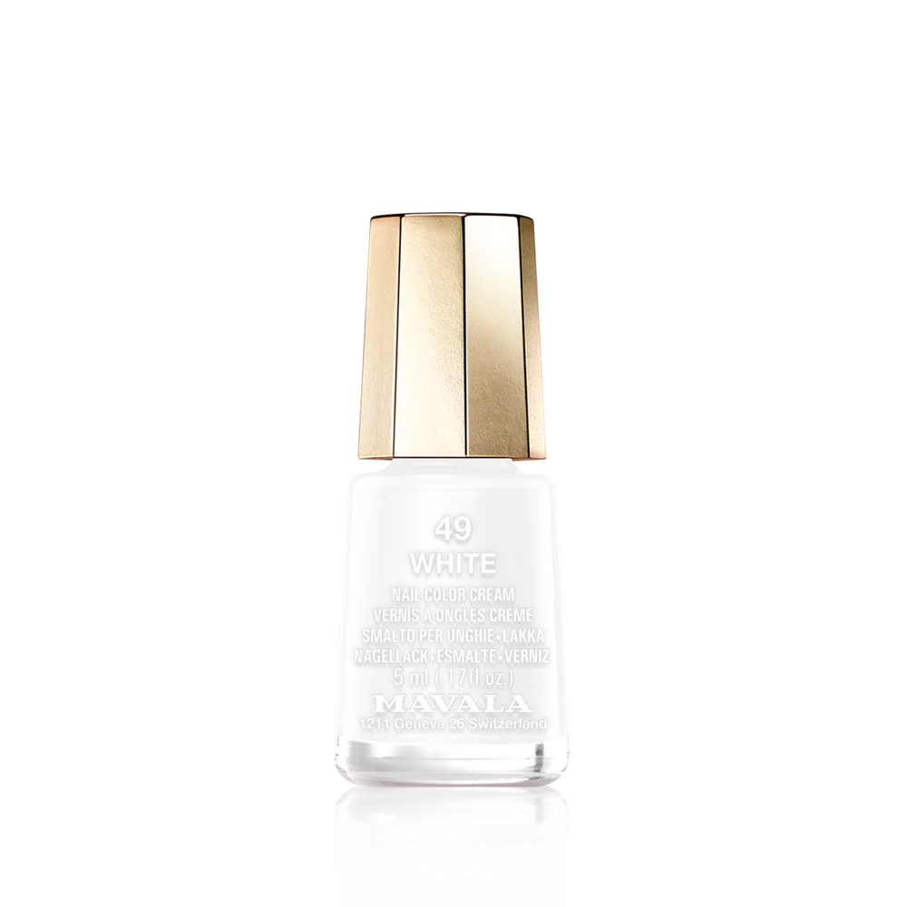 Mavala Nail Color Mini White 49 opaque white nail polish 5ml.