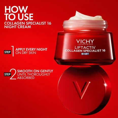 Vichy anti-ageing night cream for wrinkles plumpness and uneven tone