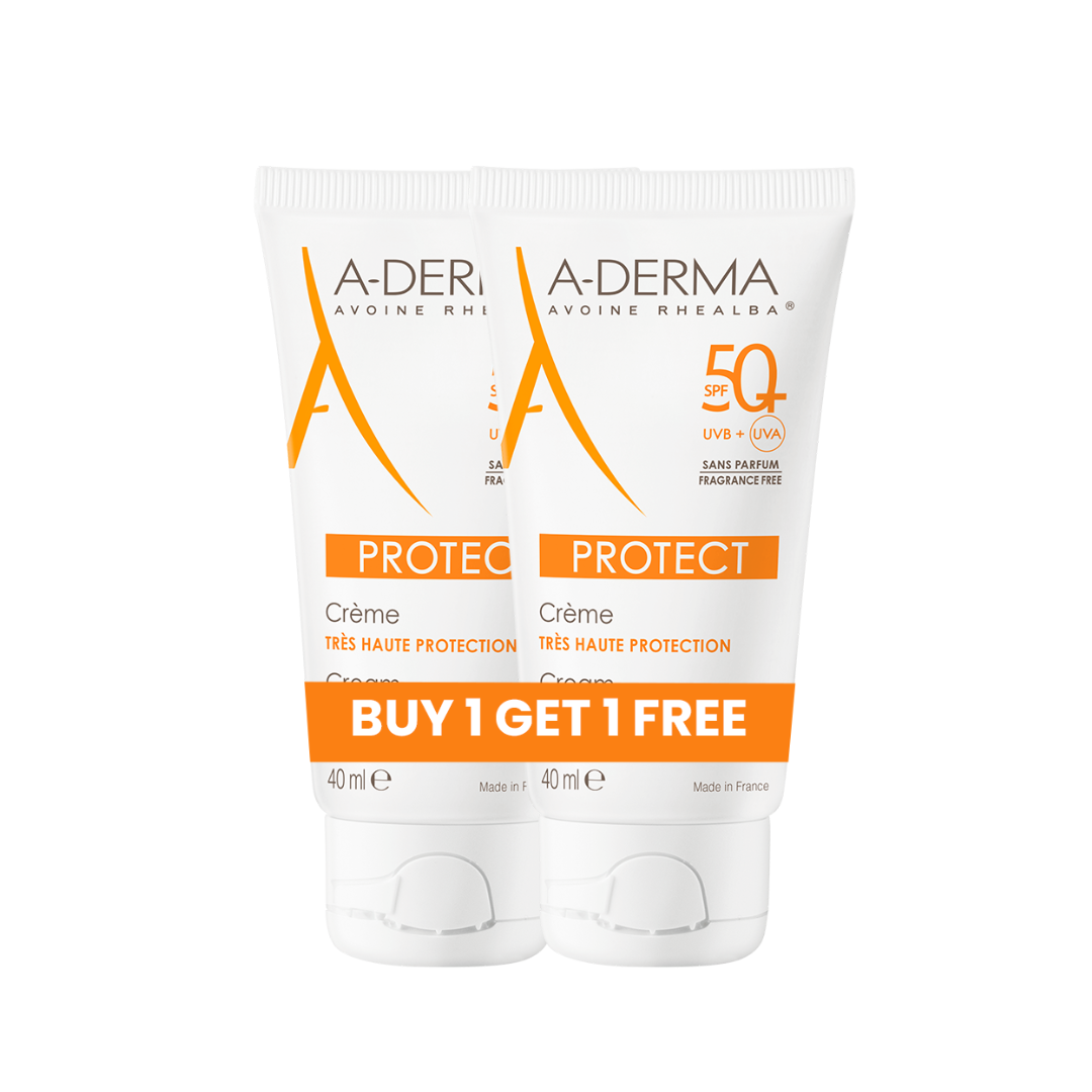 A-Derma Protect Fragrance Free Face Sunscreen for dry, sensitive skin Buy One Get One