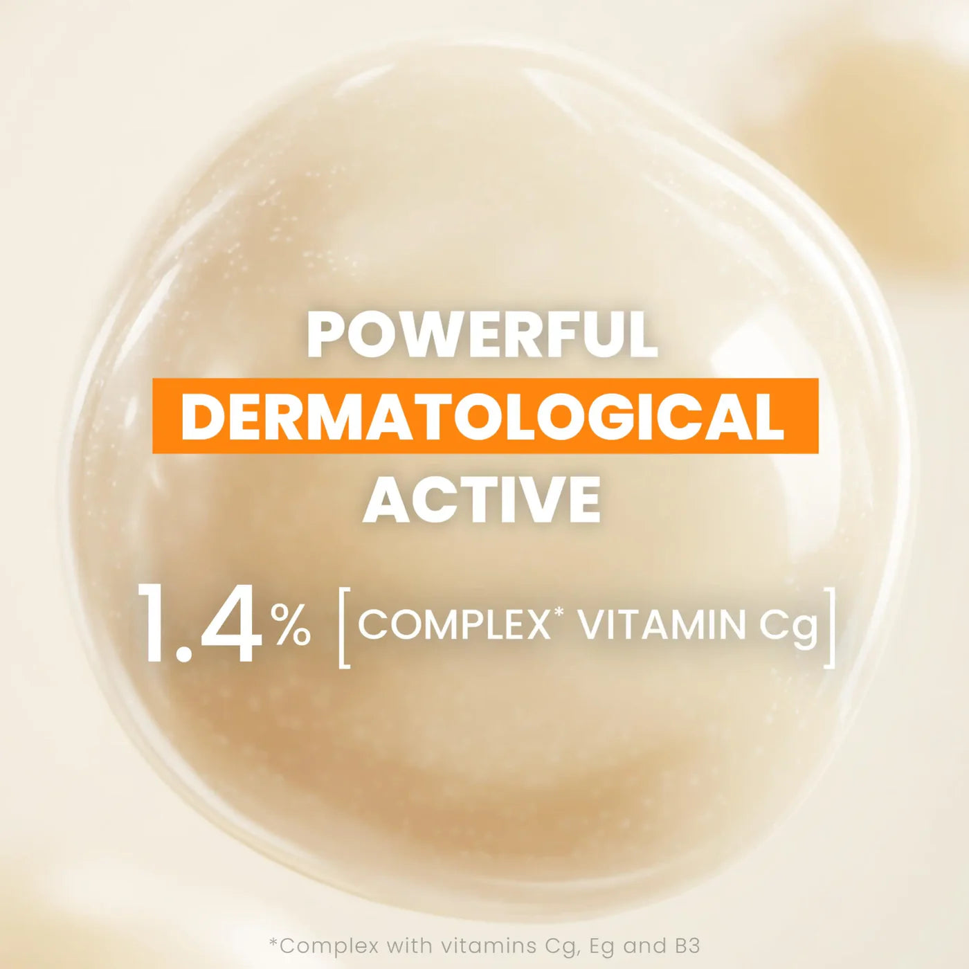 Dermatological active product with t1.4% vitamin cg