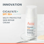 Repairing Avène facial cream with SPF 50+ for weakened skin.