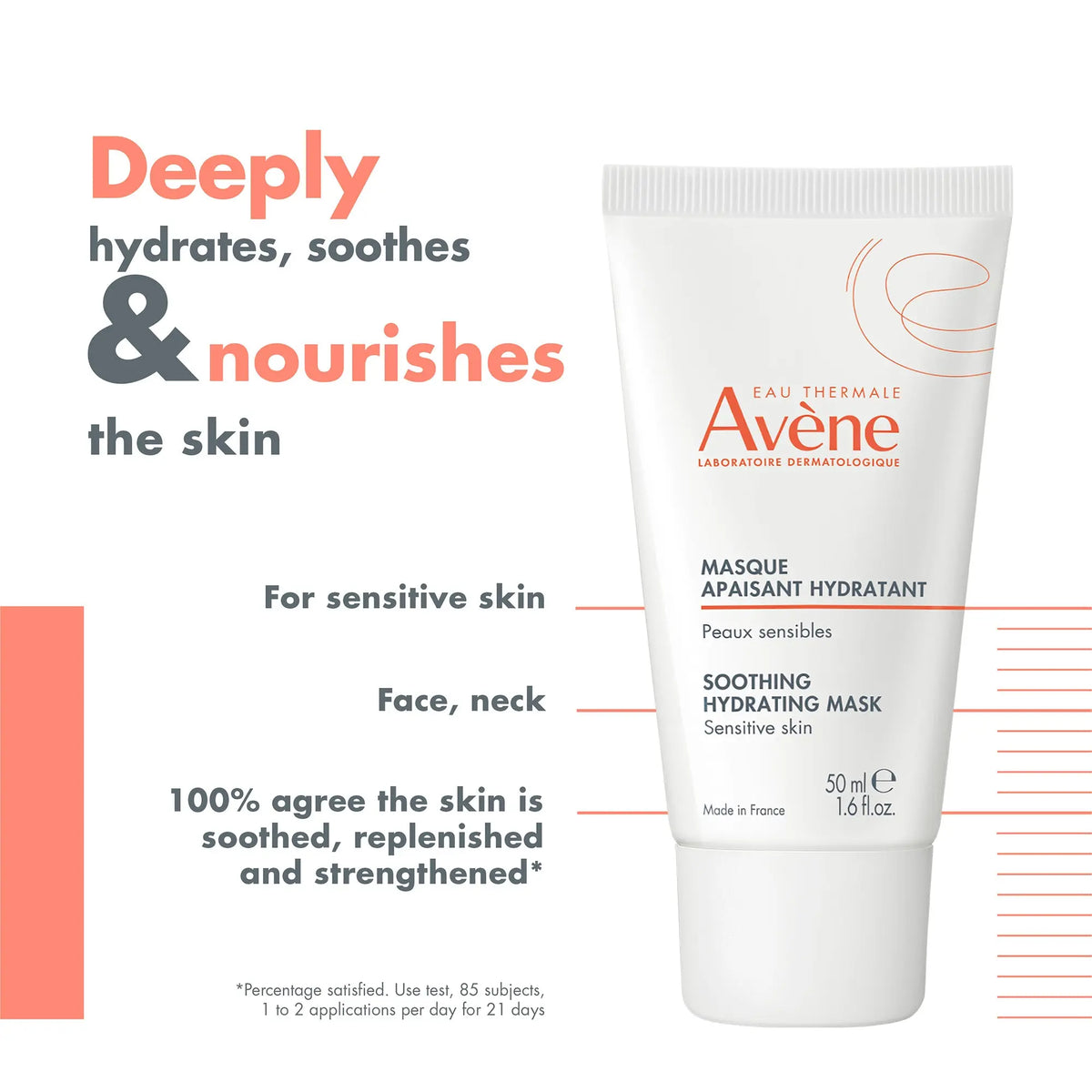 Avène hydrating face mask with Thermal Spring Water, red fruit extract and safflower oil