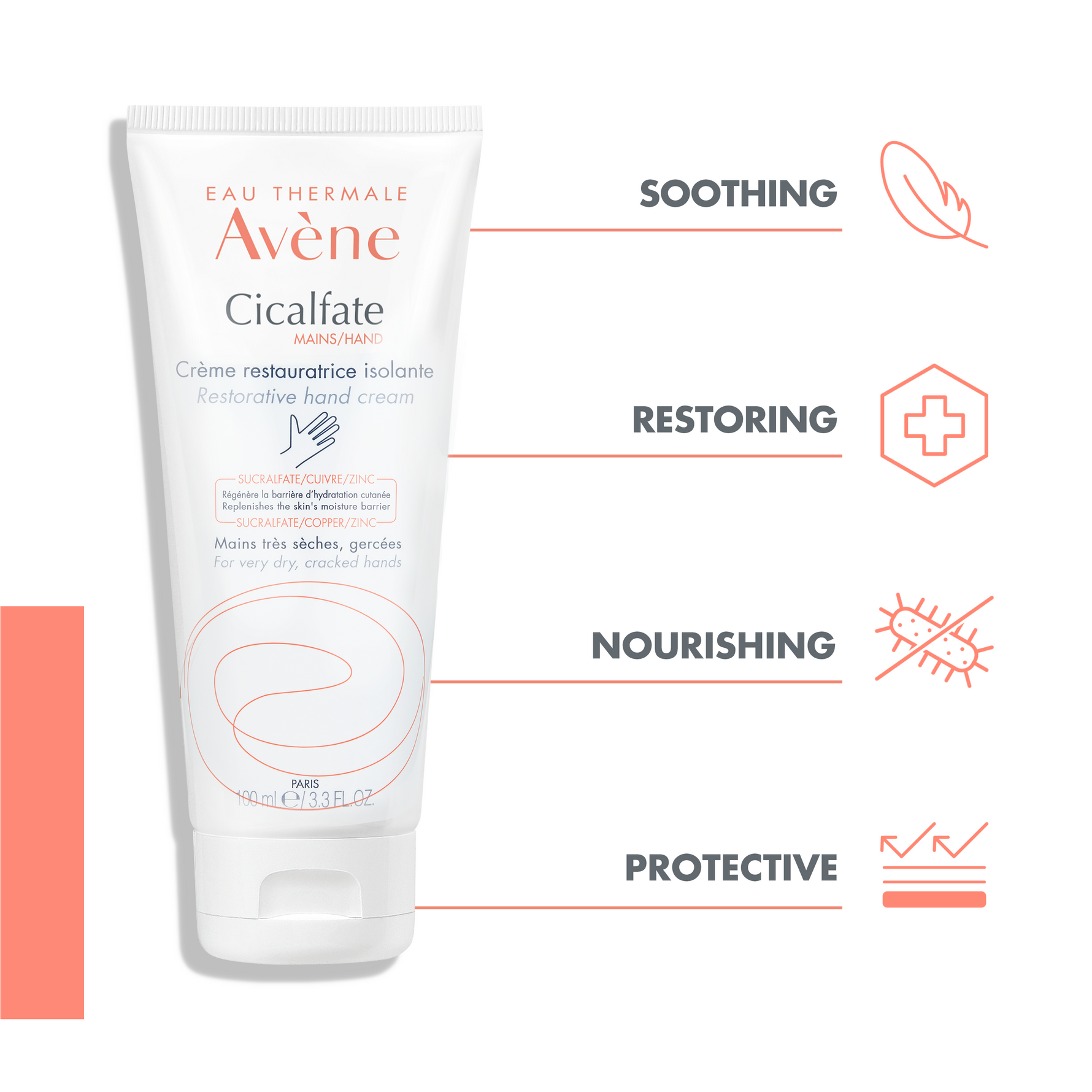 Fast-absorbing Avène Cicalfate Hand Cream for everyday hand protection