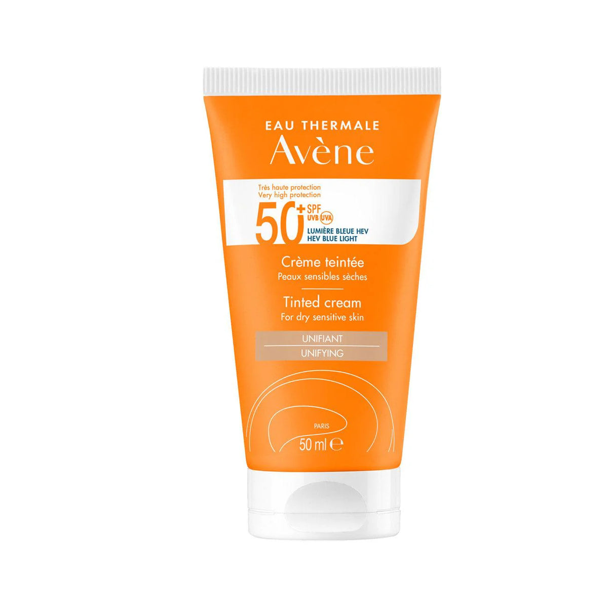 Avène Very High Protection Tinted Cream SPF50+ sunscreen for dry sensitive skin.
