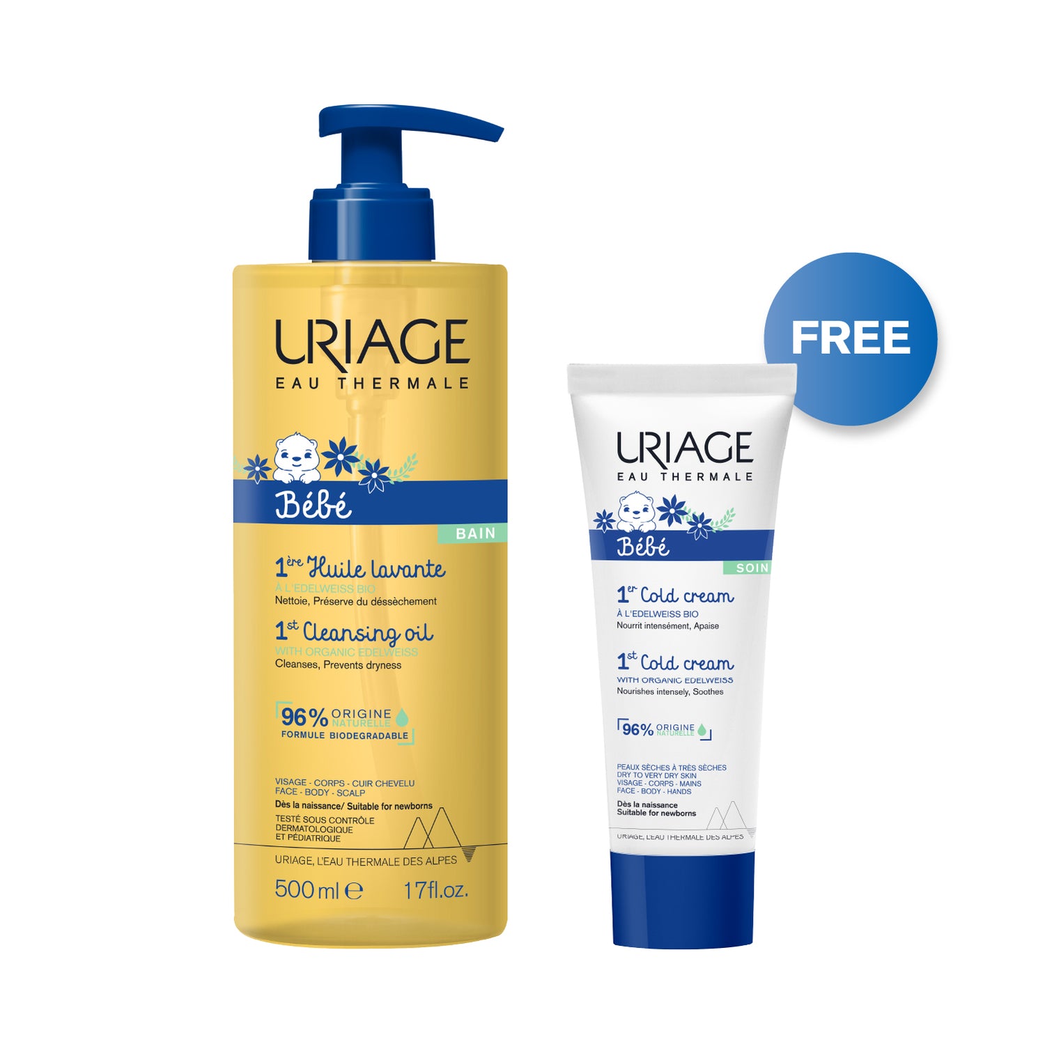 Baby Cleansing Oil 500ml & Free Cold Cream 75ml