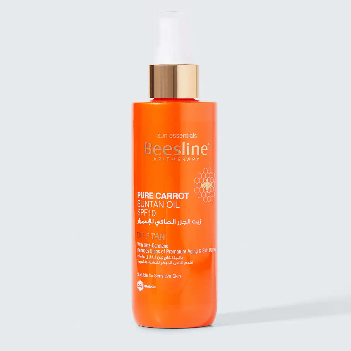 Beesline Pure Carrot Suntan Oil SPF10 Deep Tan 200ml tanning body oil