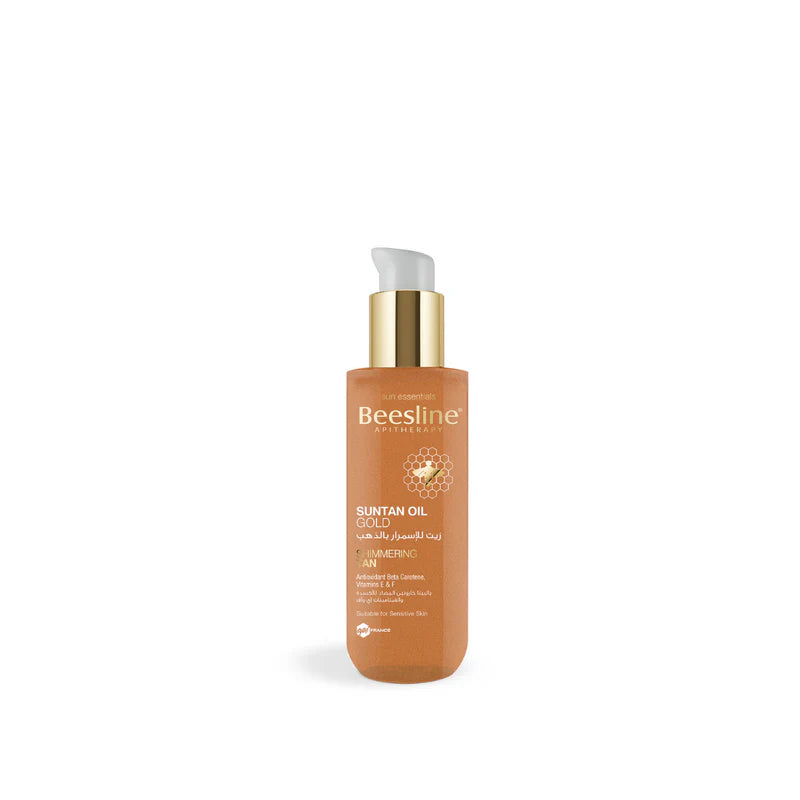 Beesline Sun Essentials Suntan Oil Gold 200ml for a deep, even-looking tan and hydrated skin.