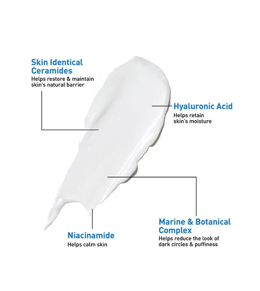 Texture and ingredients of CeraVe Eye Repair Cream