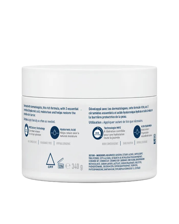 CeraVe Moisturizing Cream for Dry Skin with Hyaluronic Acid label