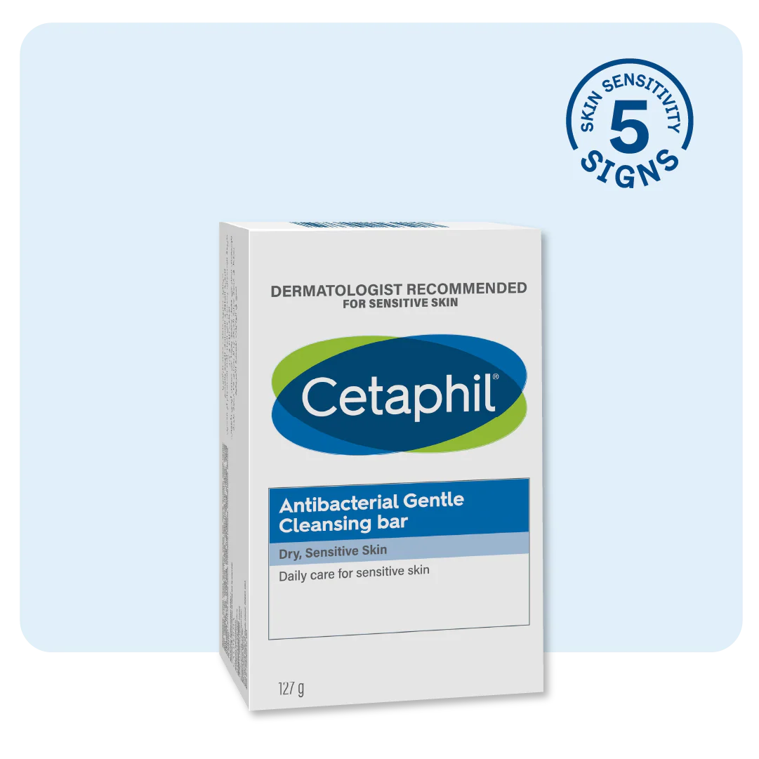 Cetaphil Antibacterial Gentle Cleansing Bar for face and body