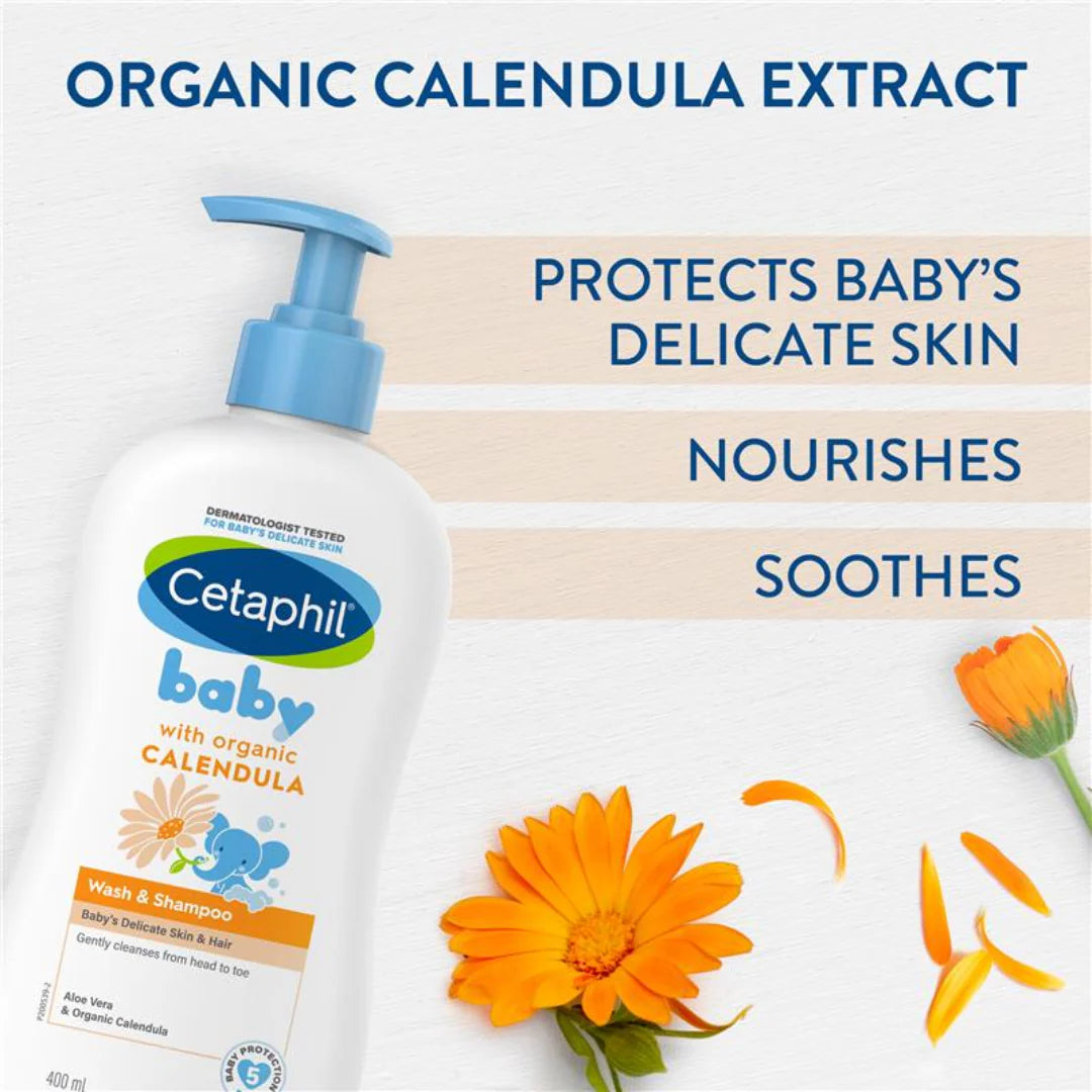 Cetaphil Baby Calendula Wash & Shampoo available at The DistriQt Lebanon