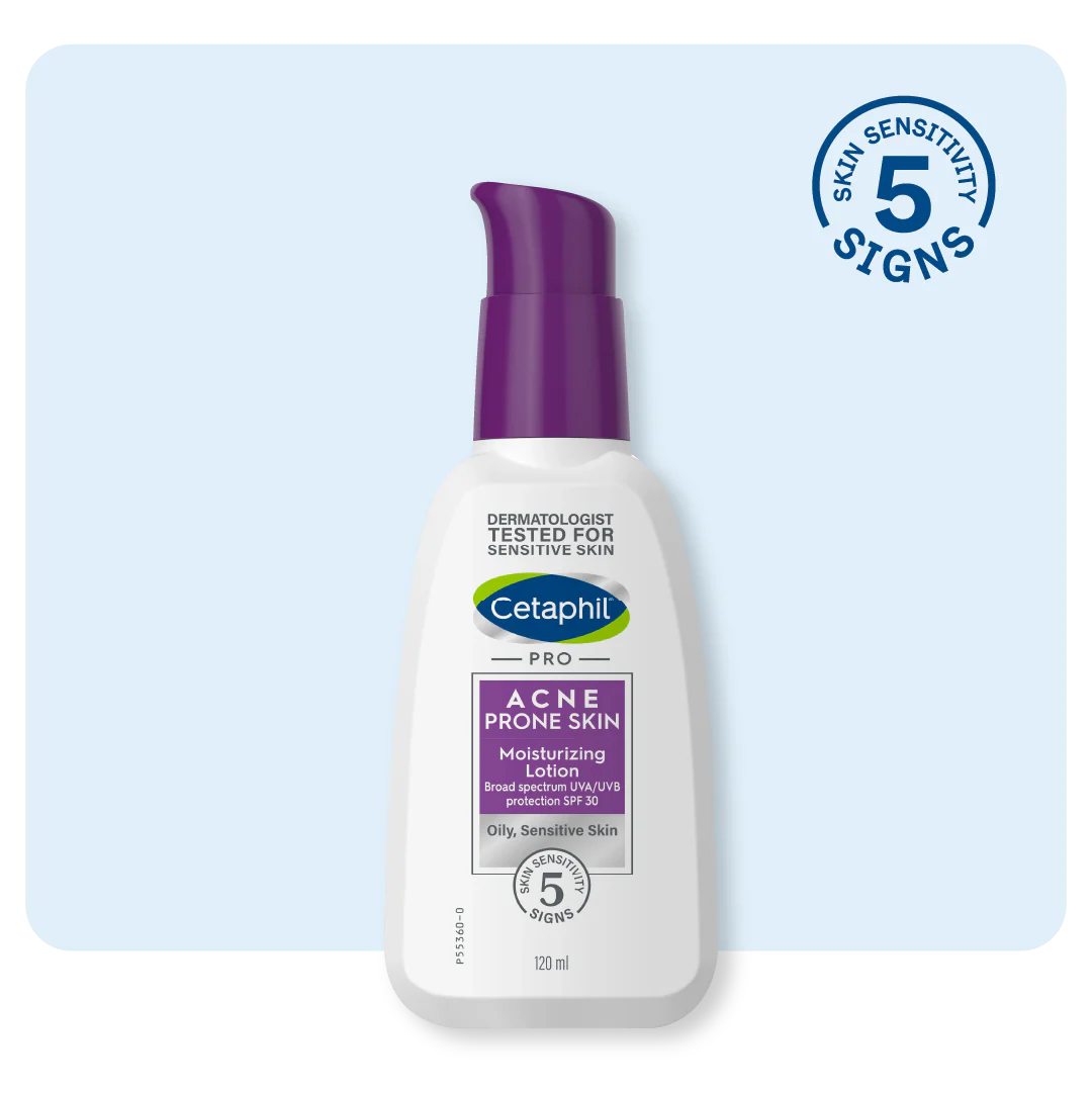 Lightweight texture of Cetaphil PRO Acne-Prone Skin Moisturizing Lotion SPF 30