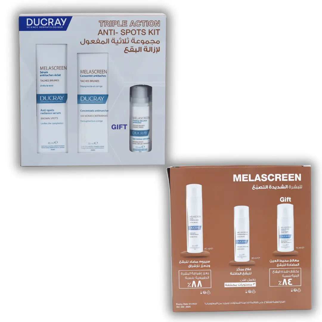 Dermatologist-developed Ducray routine for melasma and post-acne marks.