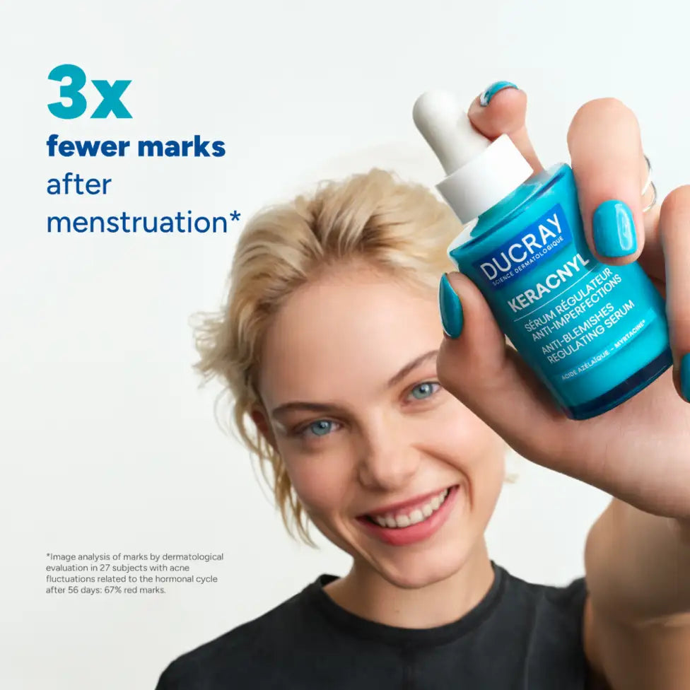 Ducray Keracnyl Anti-Blemish Regulating Serum for acne-prone skin.