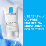 La Roche-Posay Effaclar Mat moisturizer with text on a blue background