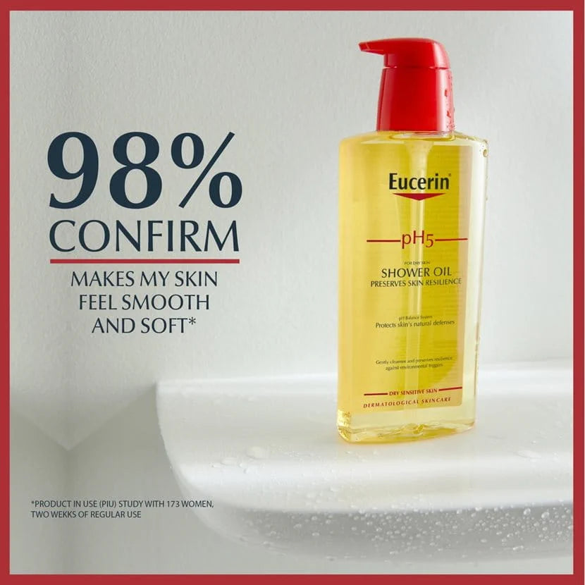 Eucerin pH5 Shower Oil available at The Distriqt Lebanon for dry, sensitive skin.